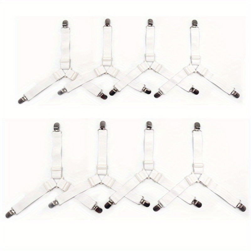 Adjustable Elastic Sheet Holders with Non-Slip Triangle Buckles for Mattress Corners
