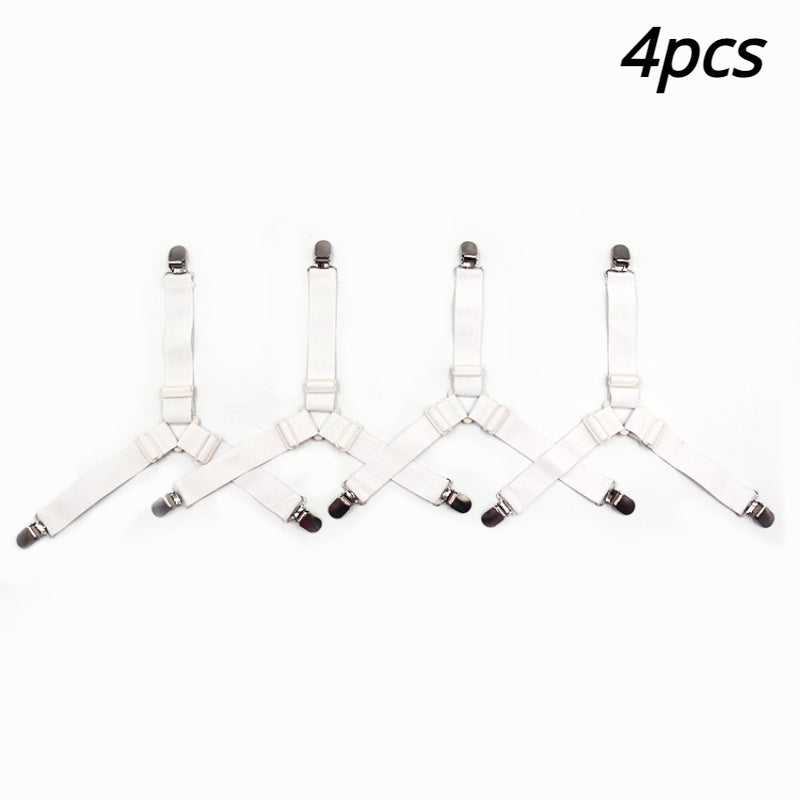 Adjustable Elastic Sheet Holders with Non-Slip Triangle Buckles for Mattress Corners