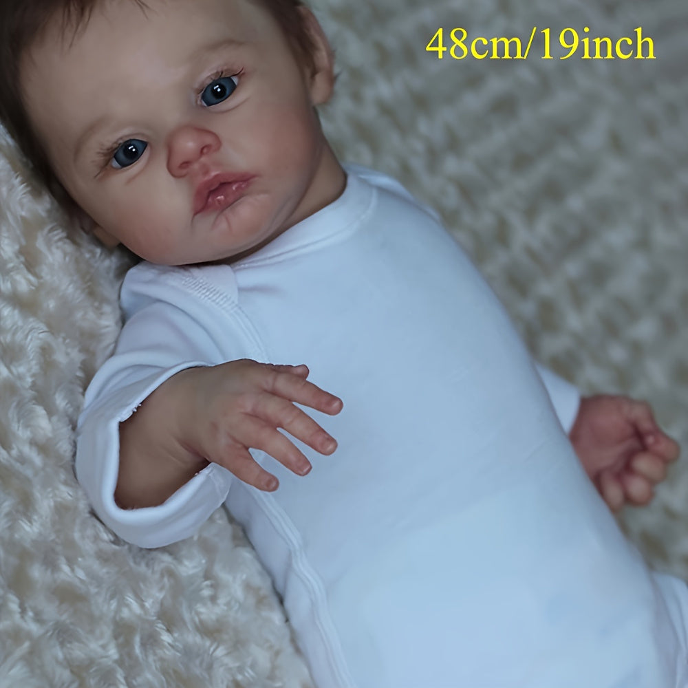 17-Inch Silicone Reborn Baby Doll with Cloth Body and Accessories for Children 3+