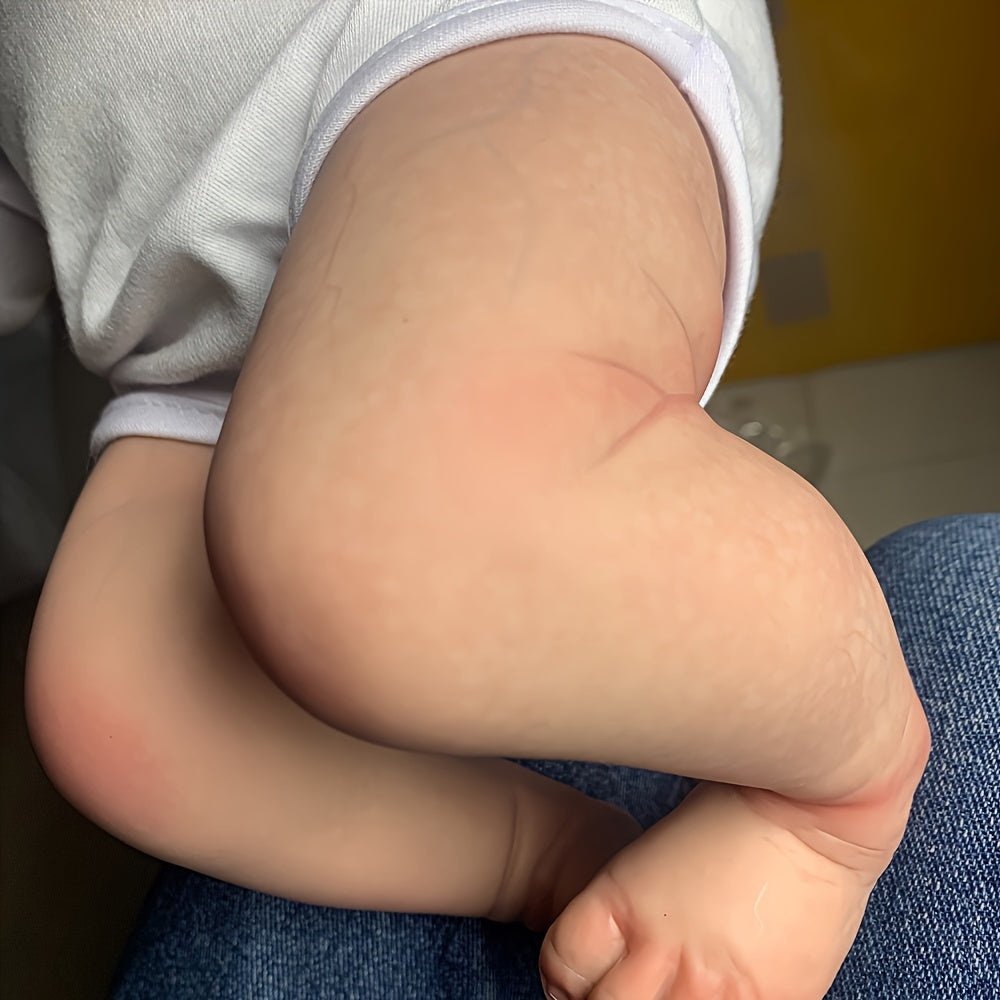 Bebé muñeca reborn de silicona de 17 pulgadas con cuerpo de tela y accesorios para niños de 3+