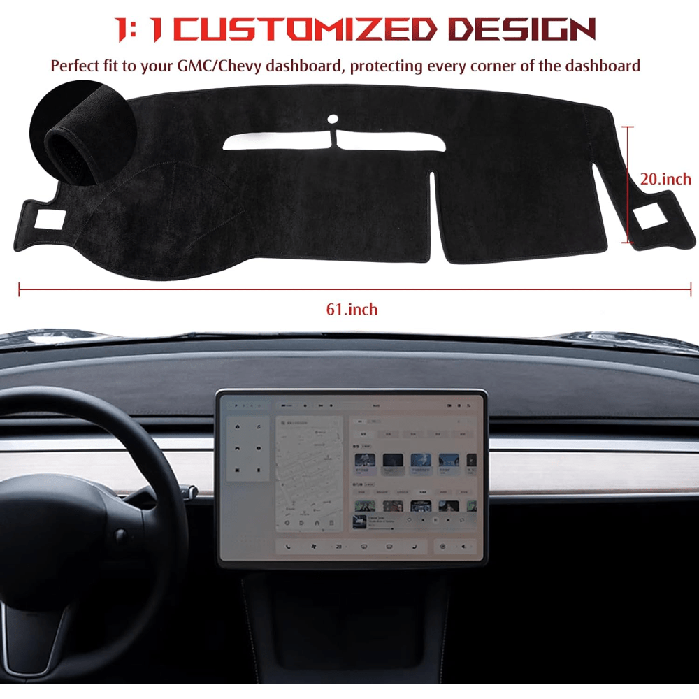 Dashboard Cover Mat for Chevy Tahoe Suburban Avalanche Silverado 1500 2500 3500