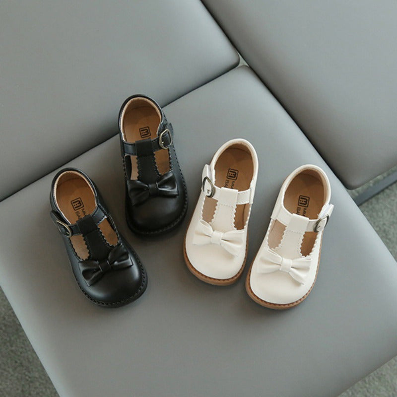 Girls' Oxford Shoes with Bowknot Solid Color Breathable PU Rubber Sole for Parties and Weddings