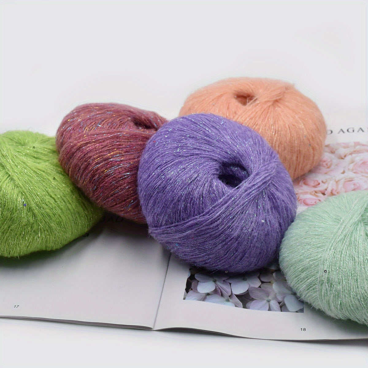 6pcs Sparkling Sequin Fleece Yarn - Ideal for DIY Knitting & Crochet | Soft & Fluffy | 1.76oz Each | Assorted Colors