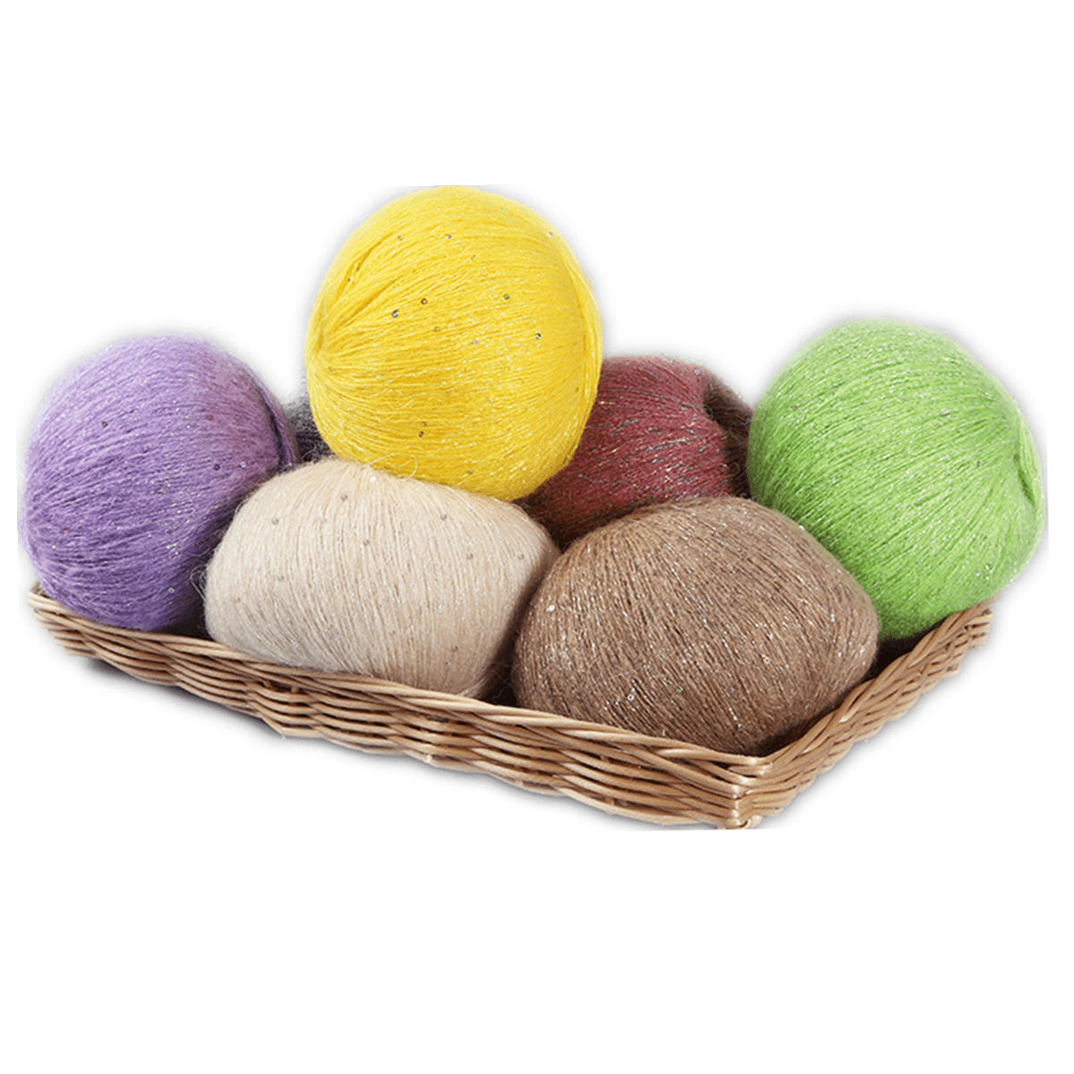 6pcs Sparkling Sequin Fleece Yarn - Ideal for DIY Knitting & Crochet | Soft & Fluffy | 1.76oz Each | Assorted Colors