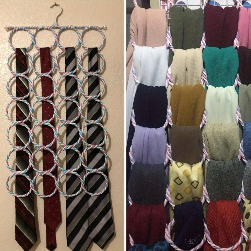 Metal Rack Storage Hanger for Ties Scarves Belts Clothing Organizer for Bedroom Dormitory