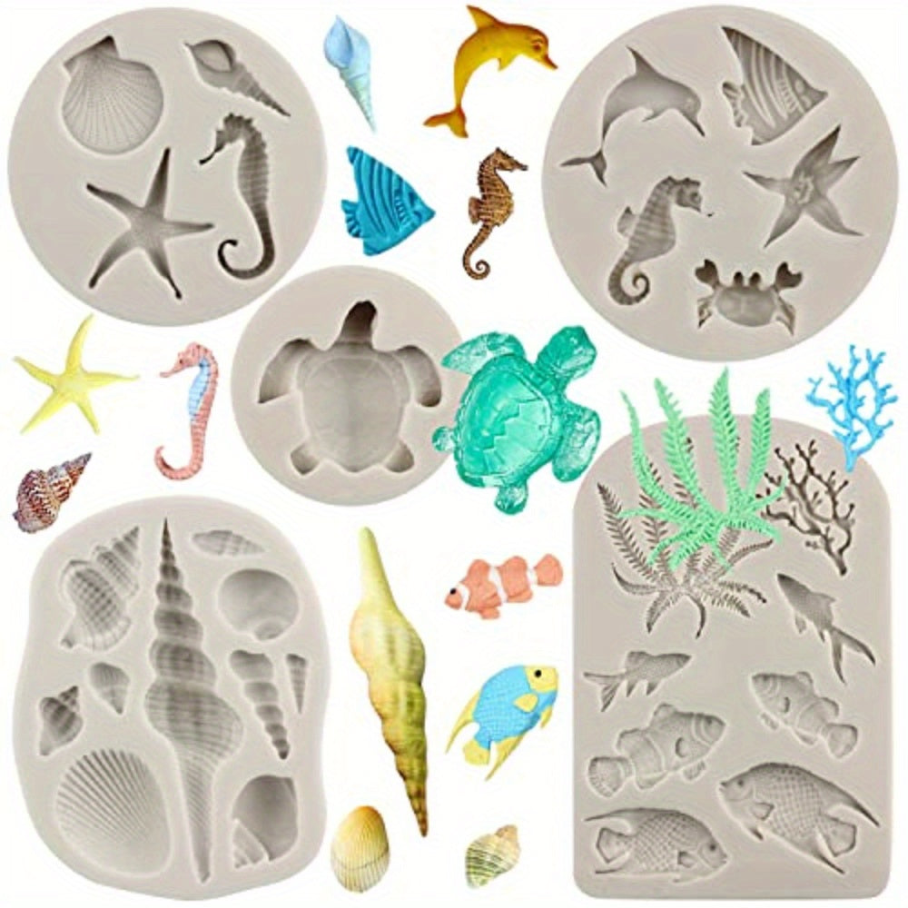 Silicone Marine Theme Fondant Mold for Cake Decorating and Candy Making
