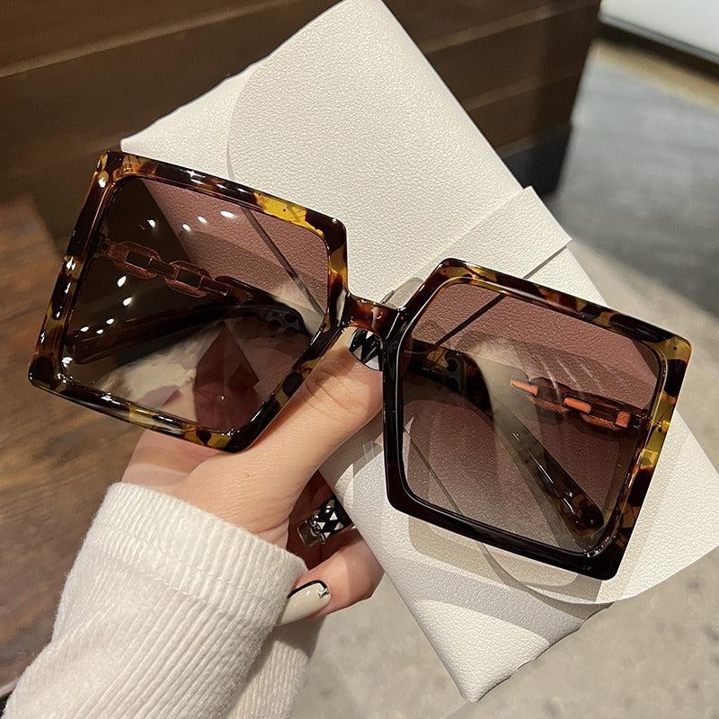 Оверсайз унисекс модные солнцезащитные очки с градиентной тонировкой для летних пляжных поездок