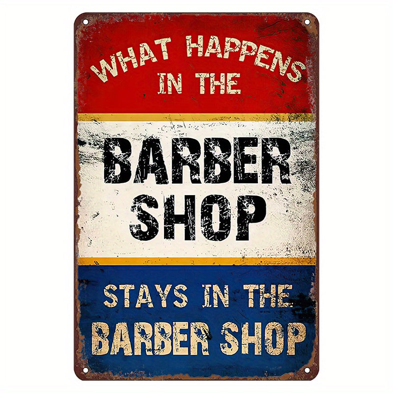 Cartel de hojalata vintage de metal, arte de pared, decoración retro de barbería, cartel divertido para pared