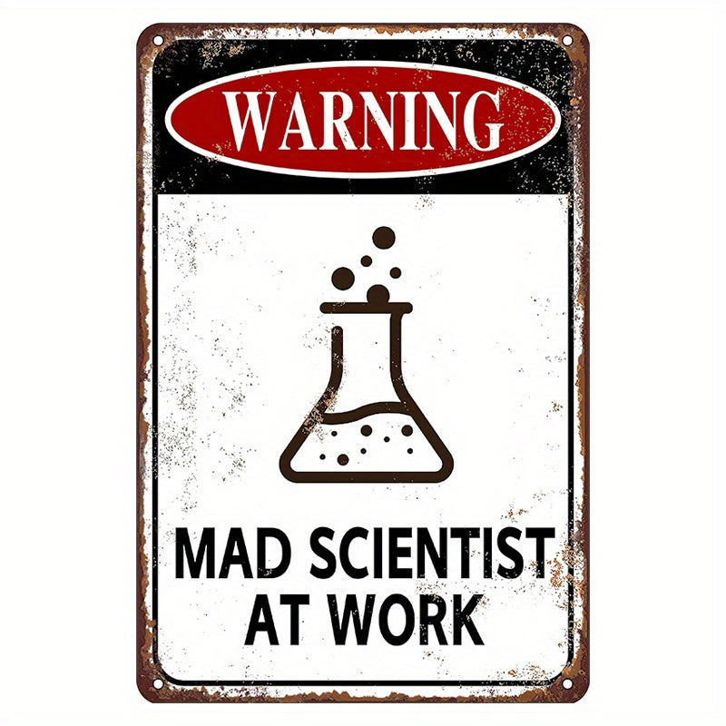 Metal Laboratory Sign for Mad Scientist Home Decor Chemistry Classroom Science Plaque