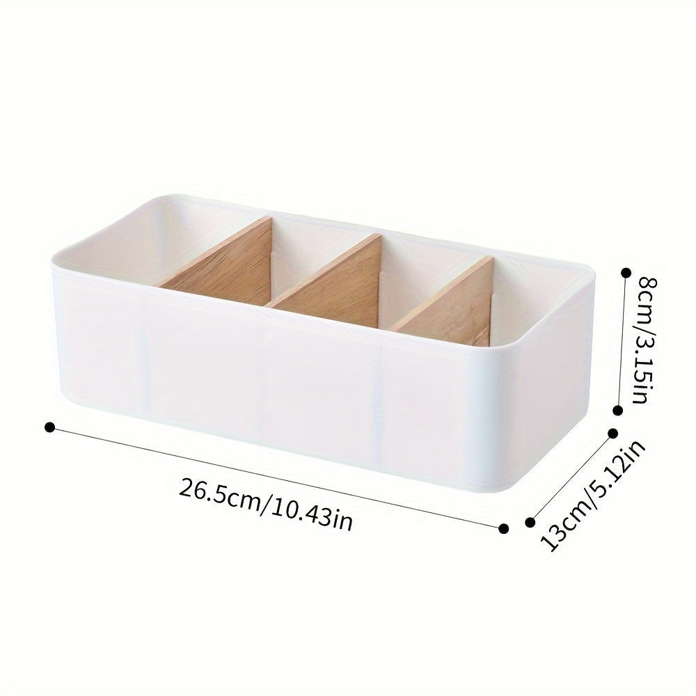 Bamboo and Wood Storage Box for Cosmetics Remote Controls and Living Room Items