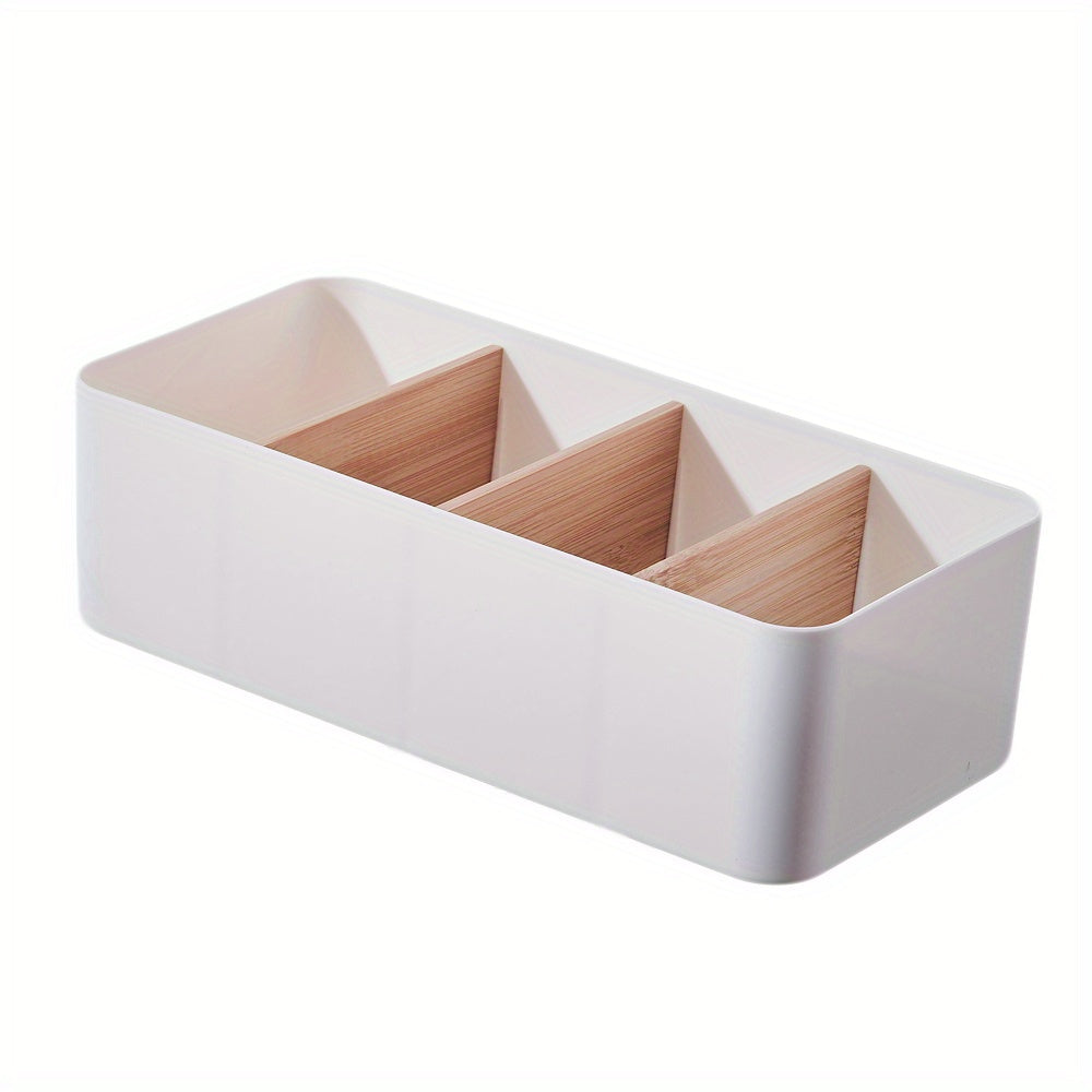Bamboo and Wood Storage Box for Cosmetics Remote Controls and Living Room Items