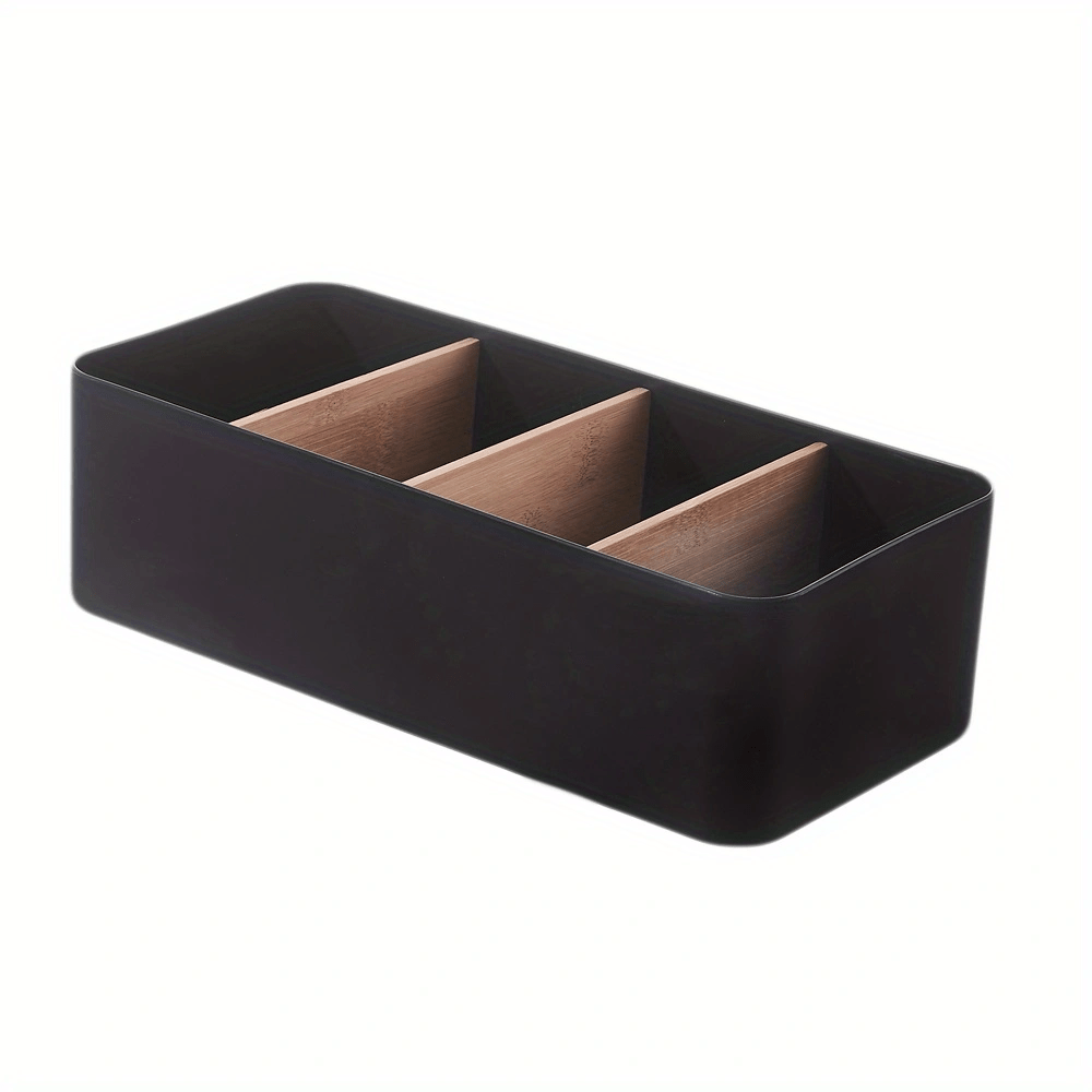 Bamboo and Wood Storage Box for Cosmetics Remote Controls and Living Room Items