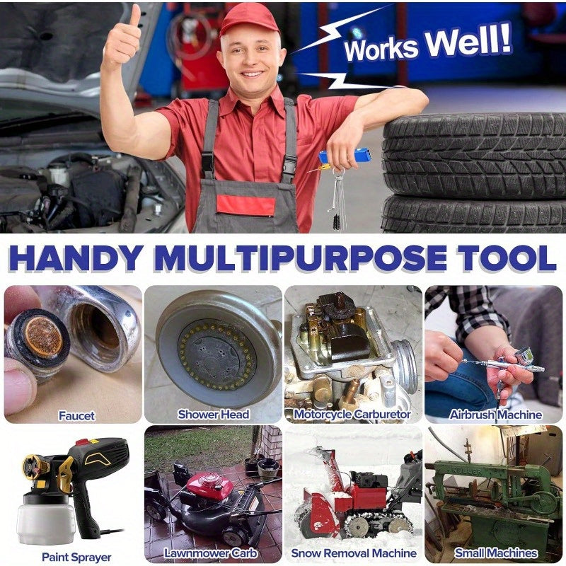 Фонарь усти тозалагичи комплект, оғир ишловчи нейлон, карбюраторни тозалаш комплекти