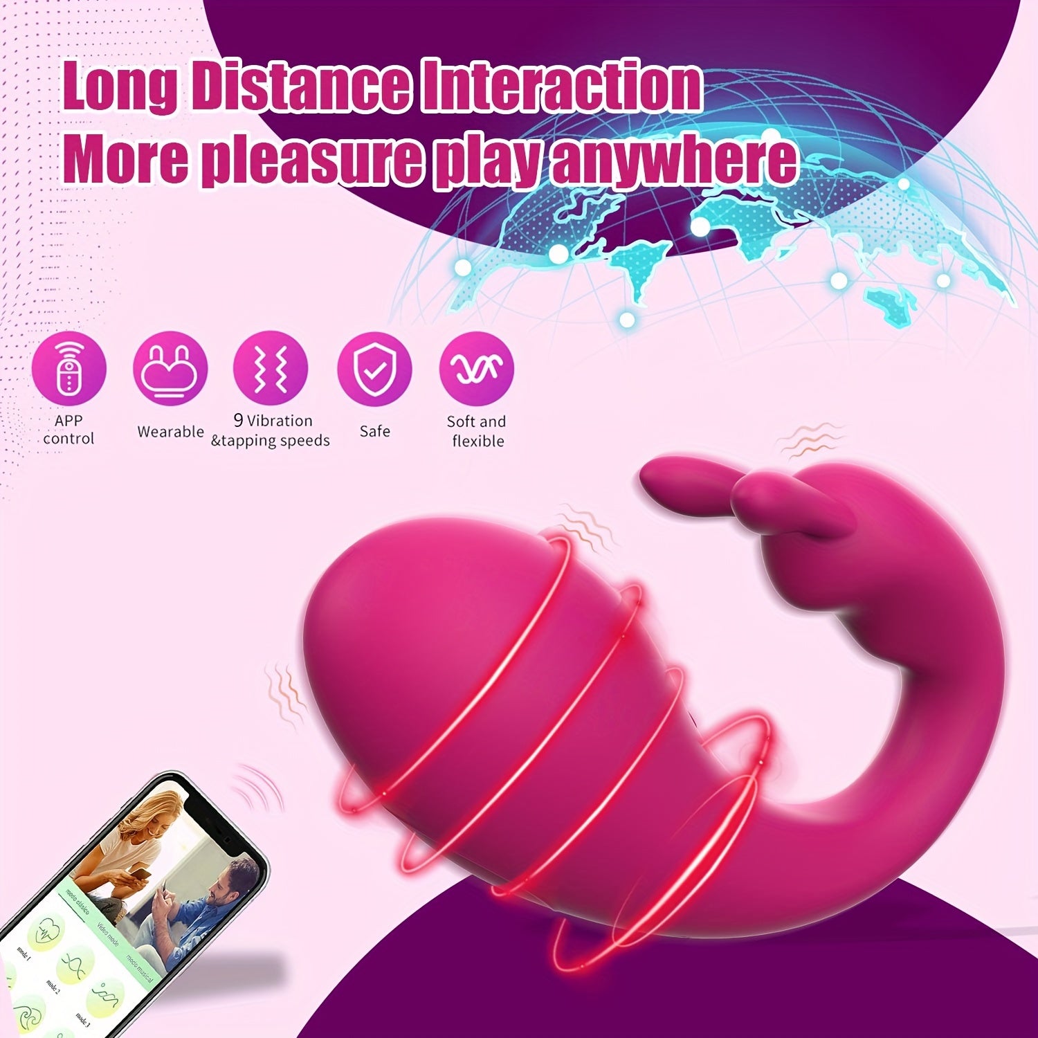 Women Rechargeable Remote Control G-Spot Panty Vibrator Long Distance Sex Toy