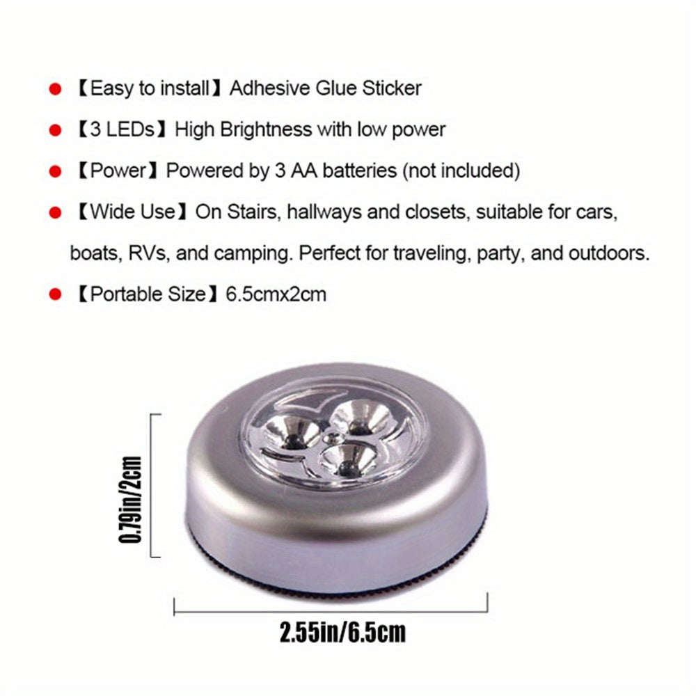 Set of 2 LED Touch Sensor Lights for Closets Cabinets and Kitchens Battery Operated