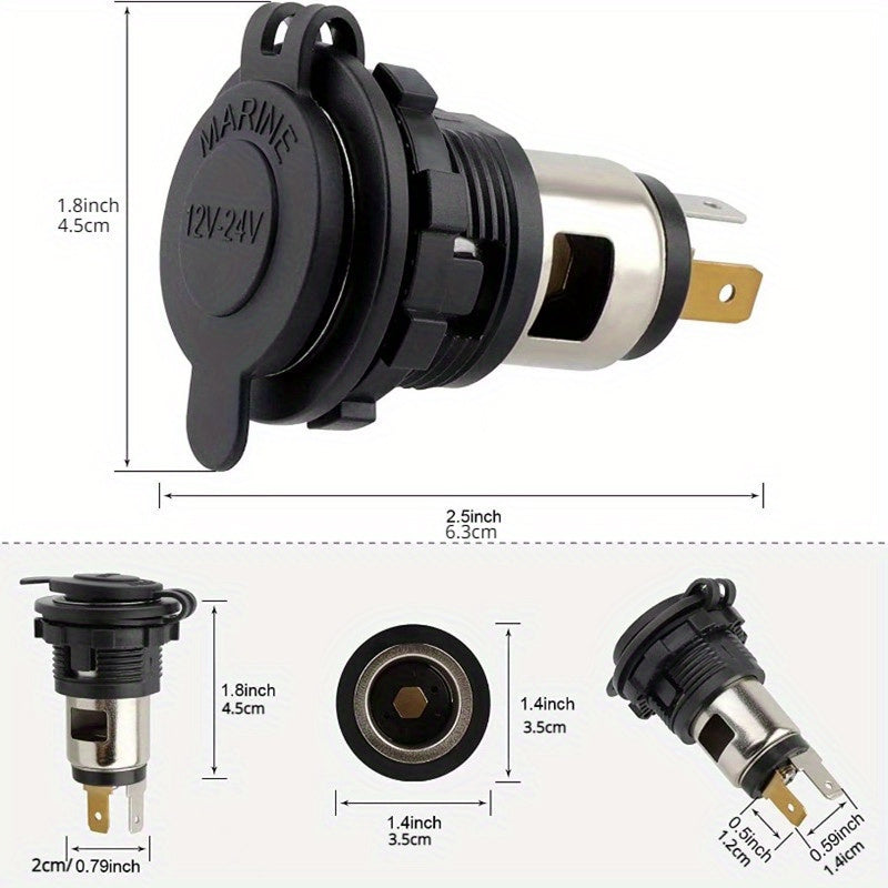 Car Motorcycle 12V 24V Lighter Socket Plug Replacement for Vehicles