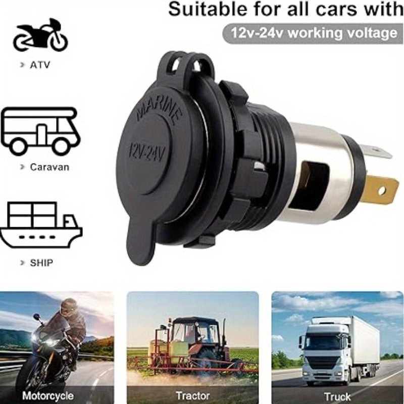 Car Motorcycle 12V 24V Lighter Socket Plug Replacement for Vehicles