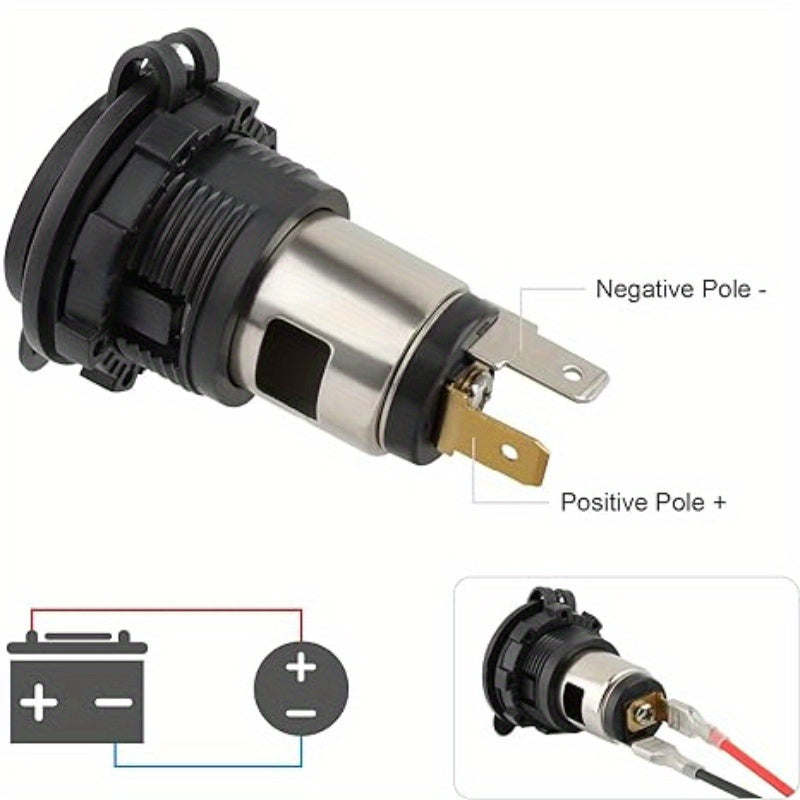 Car Motorcycle 12V 24V Lighter Socket Plug Replacement for Vehicles