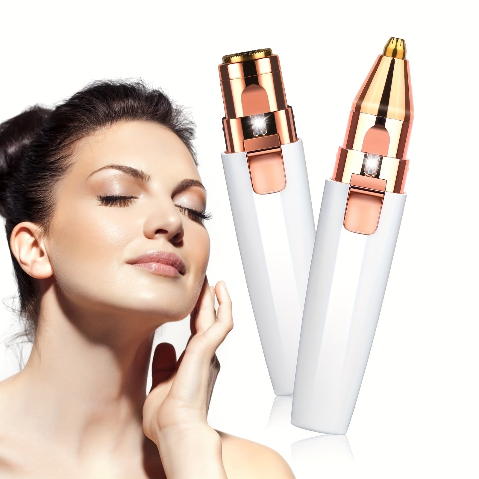 2-in-1 Eyebrow Trimmer Painless Hair Removal for Face Lips Nose Body Women