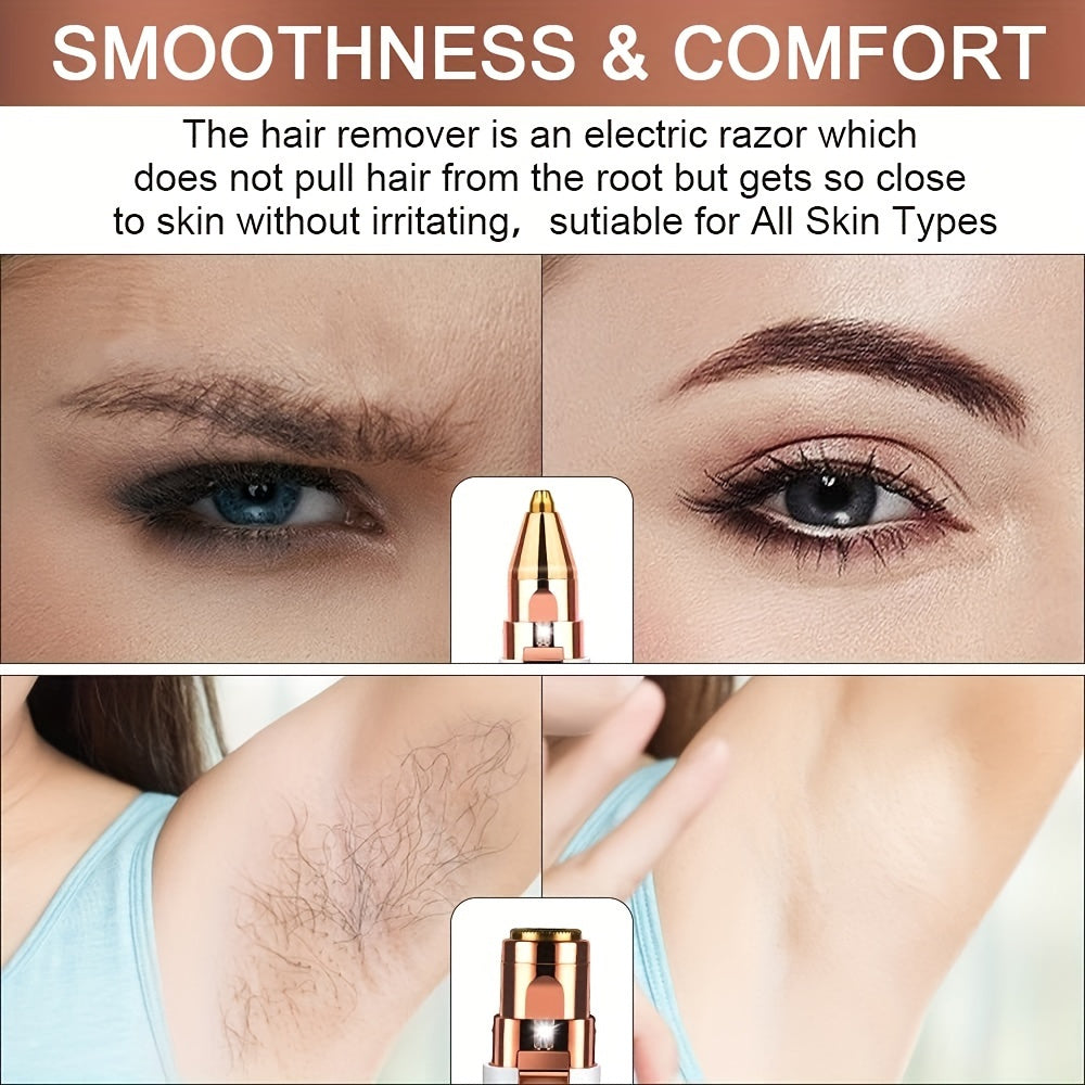 2-in-1 Eyebrow Trimmer Painless Hair Removal for Face Lips Nose Body Women