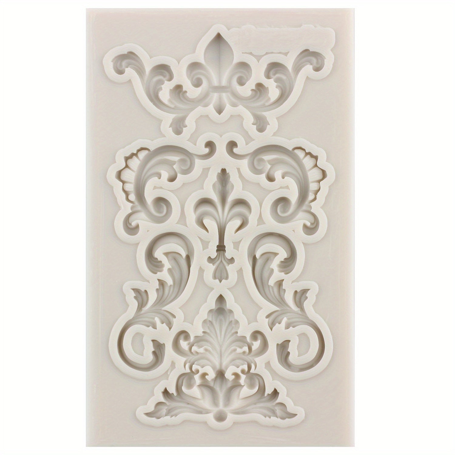 Silicone Mold for Intricate Baroque Scroll Relief Designs for Fondant and Cake Decorating