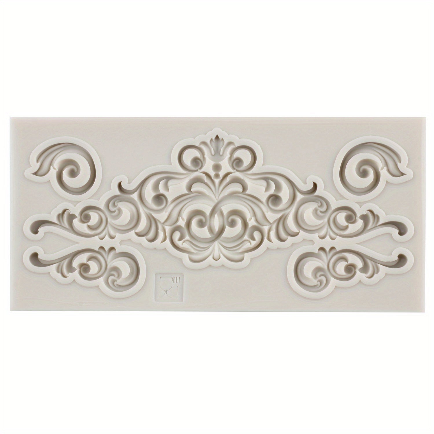 Silicone Mold for Intricate Baroque Scroll Relief Designs for Fondant and Cake Decorating