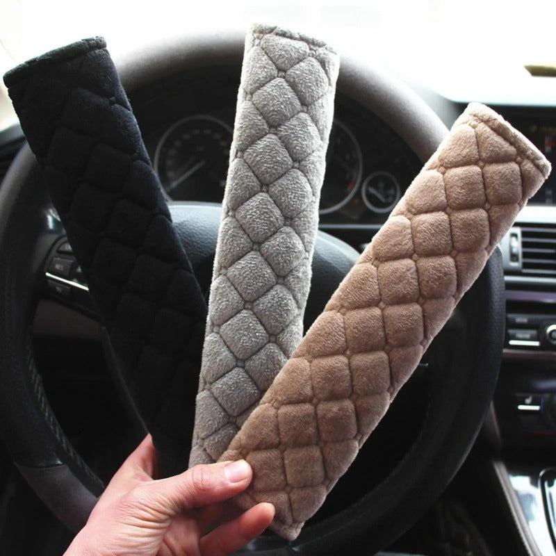 2-Pack Car Seat Belt Covers Soft Plush Shoulder Protector Adjustable Auto Interior