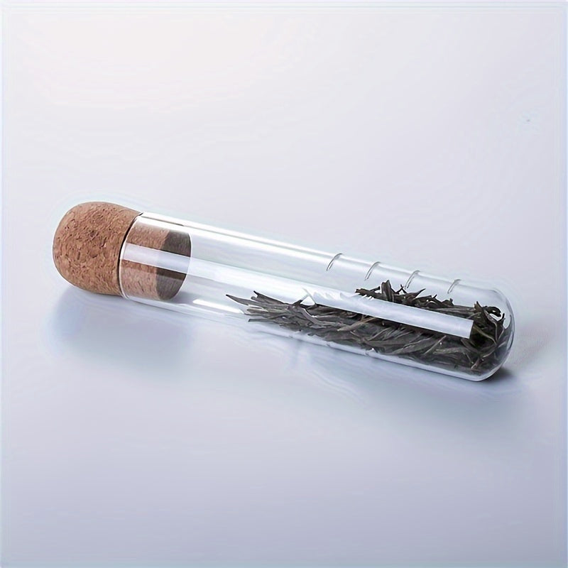 Filtro de té de vidrio resistente al calor con tubo de infusión transparente para té de hojas sueltas