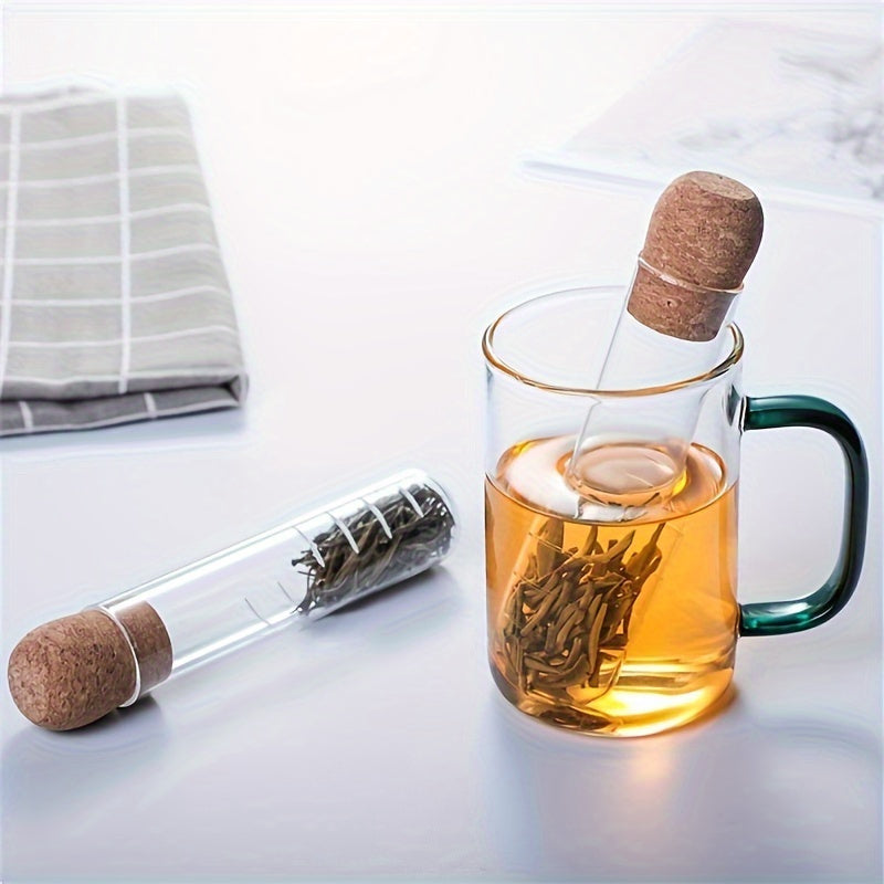 Filtro de té de vidrio resistente al calor con tubo de infusión transparente para té de hojas sueltas