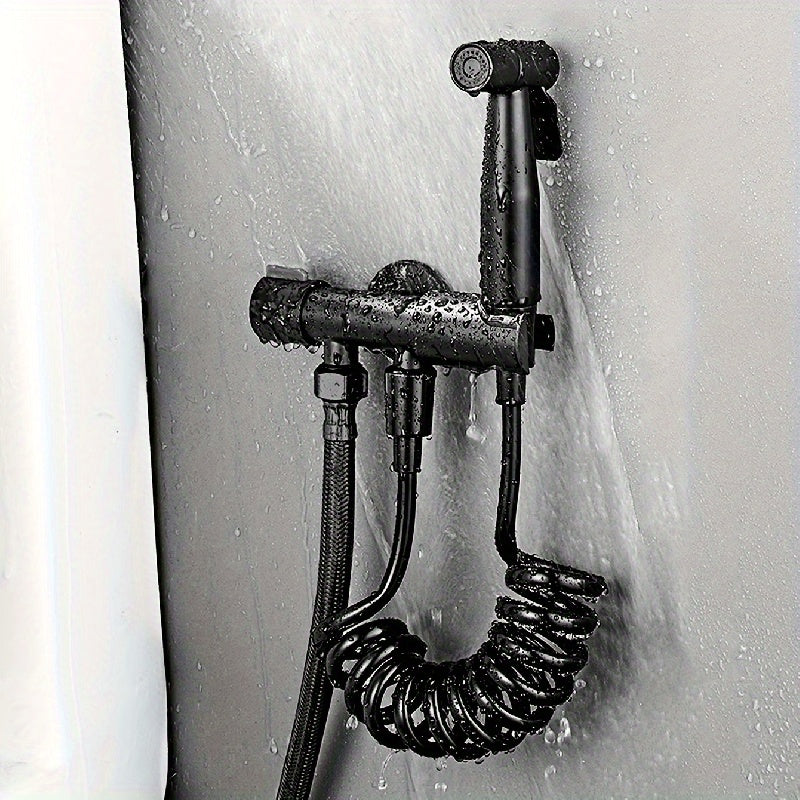 Kit de rociador de bidé de mano de acero inoxidable montado en la pared con manguera flexible para inodoro