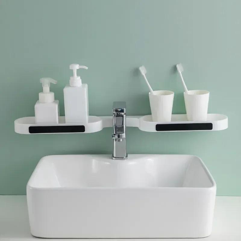 Corner Shelf with Rotatable Design and Drainage System for Bathroom and Kitchen Storage White Gray Black