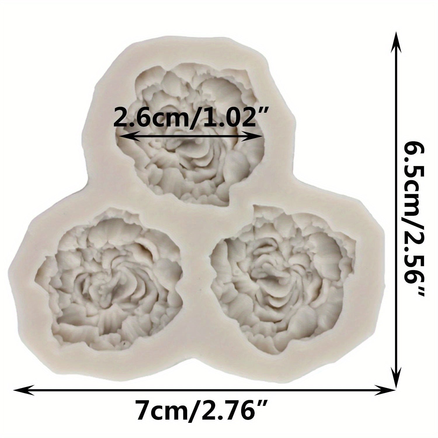 Silicone Peony Flower Mold for Cupcake Toppers Fondant Chocolate Decorations Non-Toxic Cake Decorating Tool