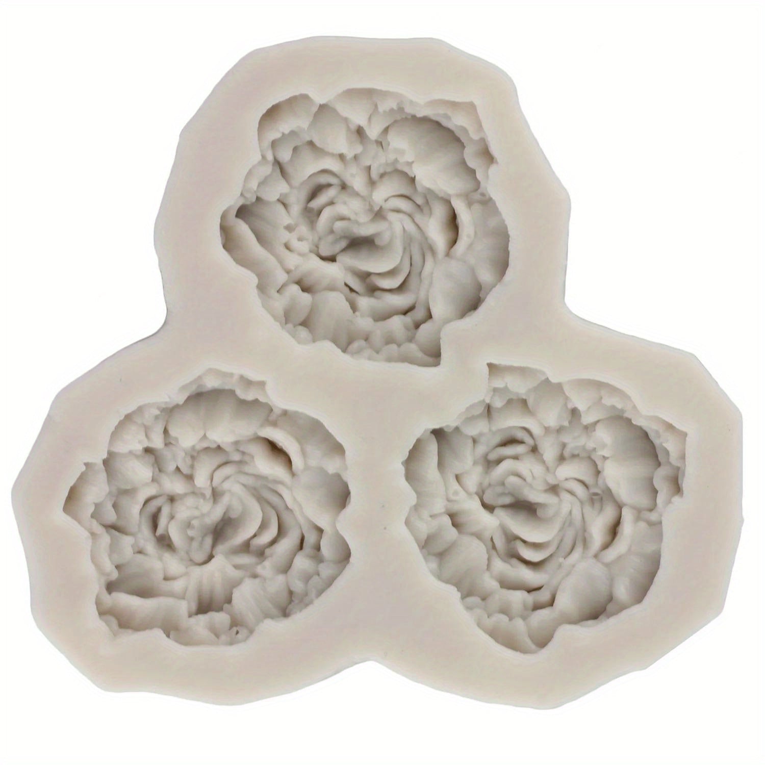 Silicone Peony Flower Mold for Cupcake Toppers Fondant Chocolate Decorations Non-Toxic Cake Decorating Tool