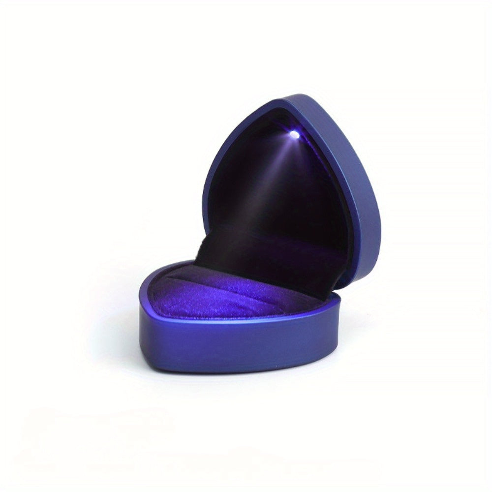 Caja de joyería en forma de corazón para anillos, colgantes y collares. Pequeño contenedor de regalo rosa para almacenamiento