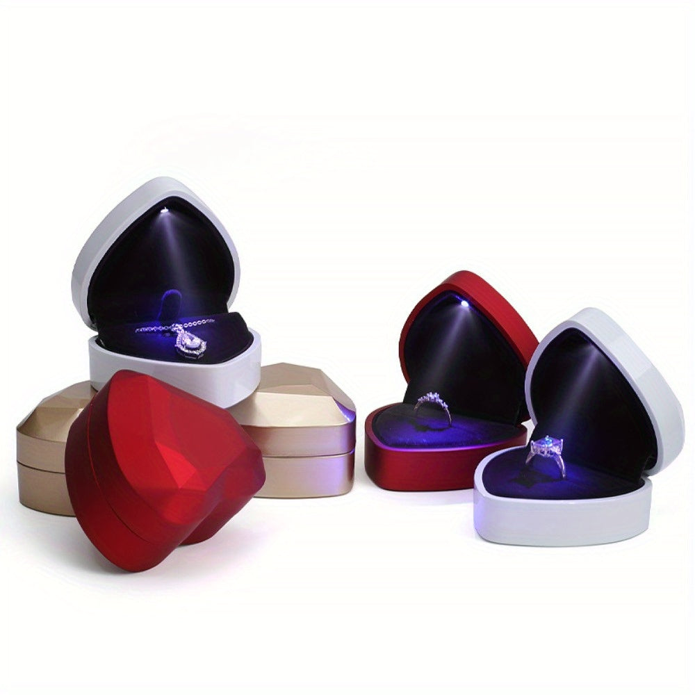 Yurak shaklidagi zargarlik buyumlari qutisi uzuklar, taqinchoqlar va marjonlar uchun, kichik pushti sovgʻa saqlash konteyneri