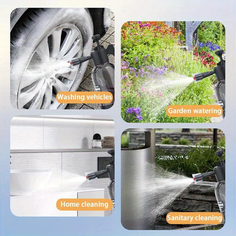 2L Hand Pump Foam Sprayer for Car and Home Cleaning No Electricity or Battery