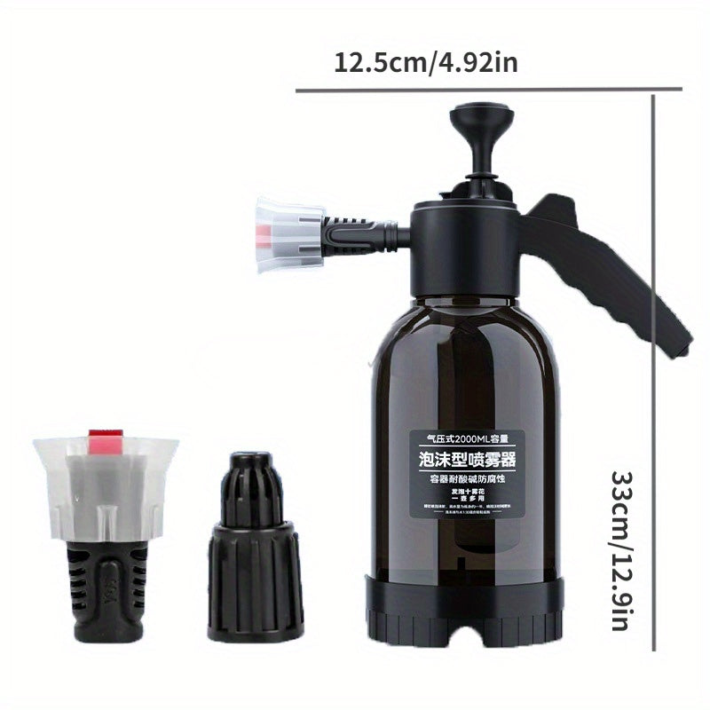 2L Hand Pump Foam Sprayer for Car and Home Cleaning No Electricity or Battery