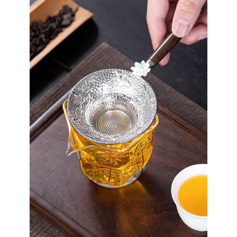 Filtro de té de acero inoxidable 304 con mango de madera para ceremonias de té Kung Fu