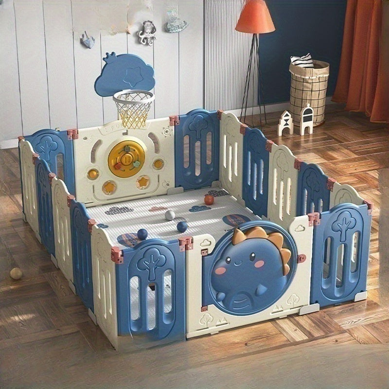 Indoor Baby Playpen Set with Crawling Mat and Safety Fence for Toddlers