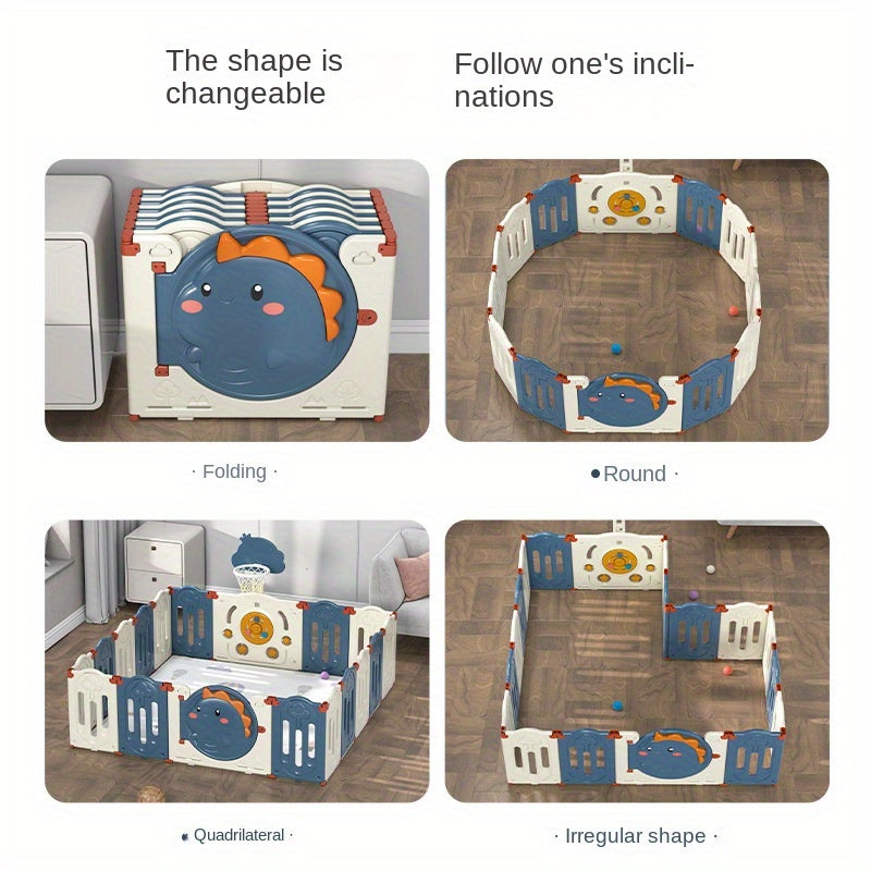 Indoor Baby Playpen Set with Crawling Mat and Safety Fence for Toddlers