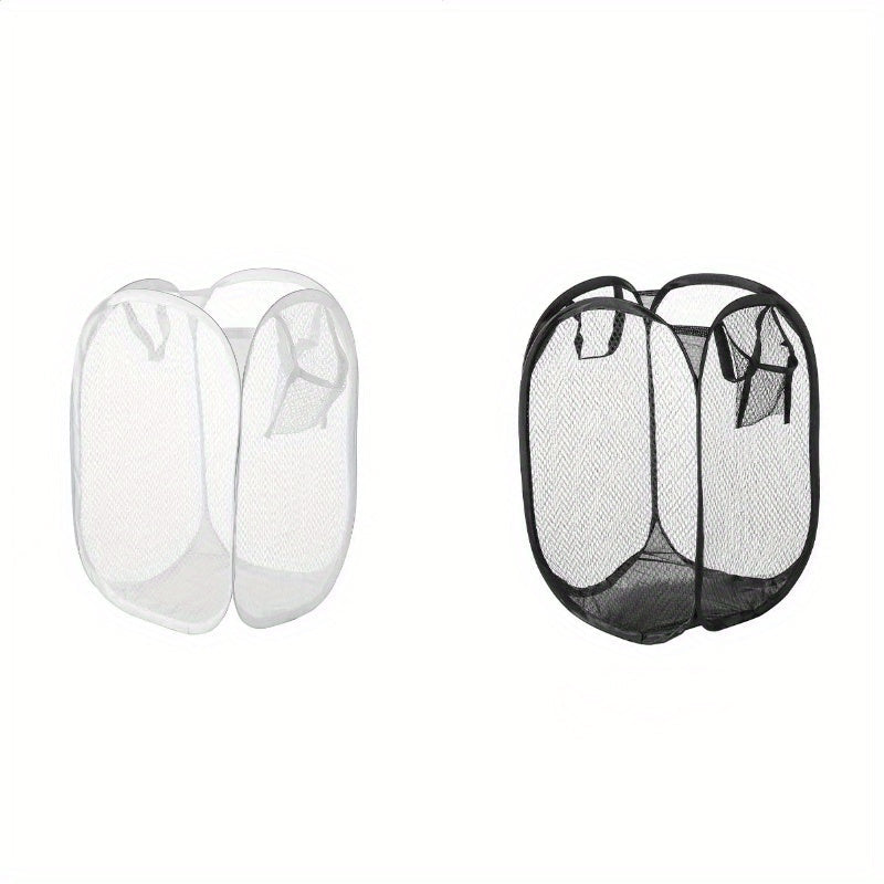Foldable Mesh Laundry Hamper with Handle for Dirty Clothes Storage