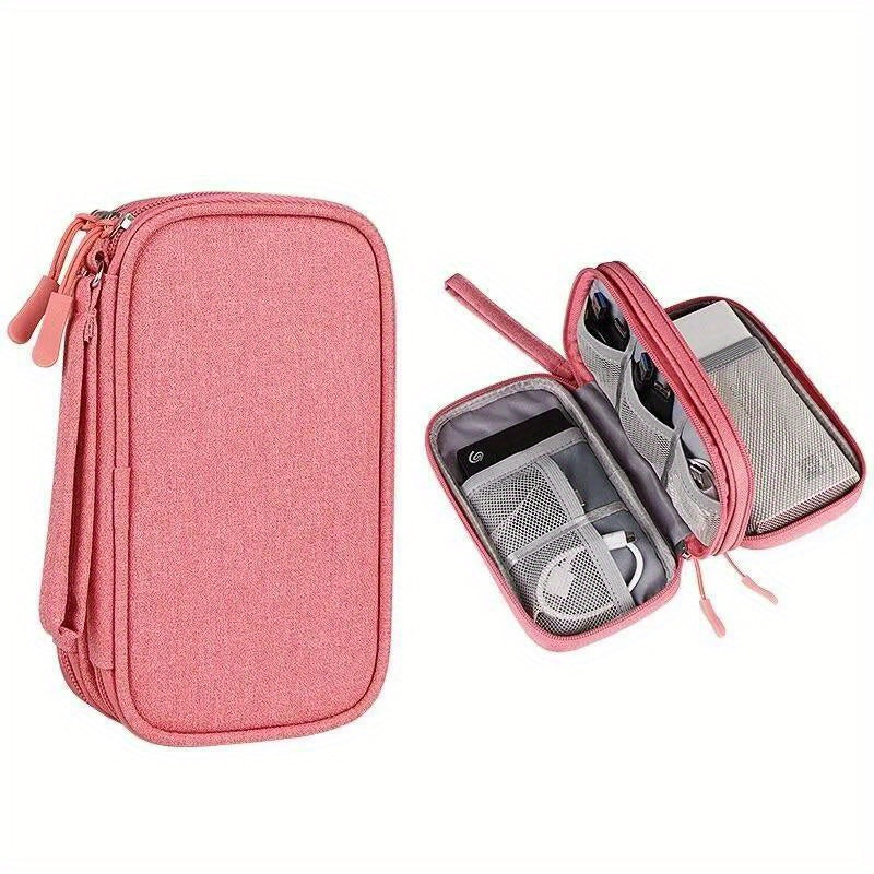 Waterproof Double Layers Storage Bag for Travel Digital Accessories Cables Passports