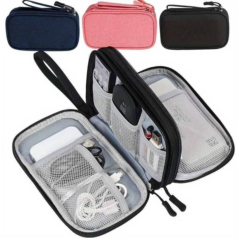 Waterproof Double Layers Storage Bag for Travel Digital Accessories Cables Passports