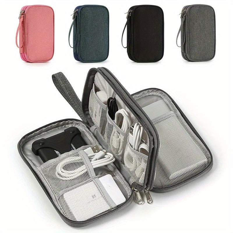 Waterproof Double Layers Storage Bag for Travel Digital Accessories Cables Passports