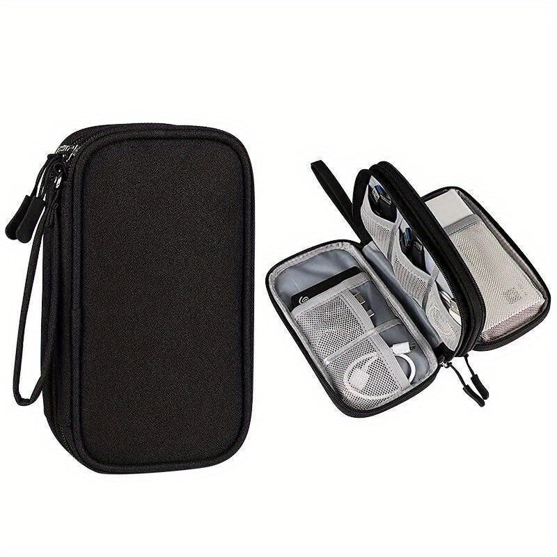 Waterproof Double Layers Storage Bag for Travel Digital Accessories Cables Passports