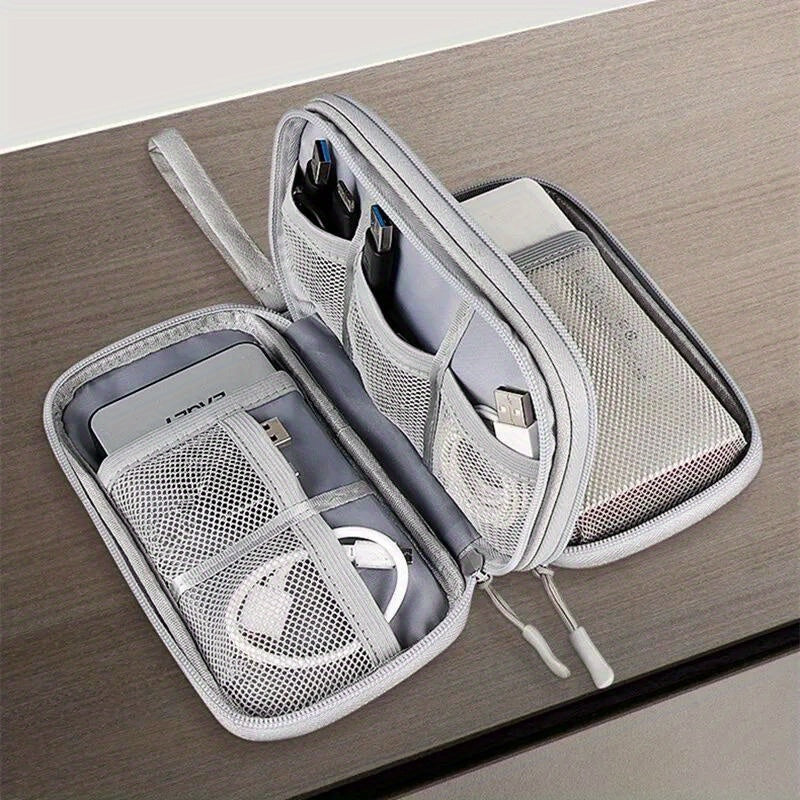 Waterproof Double Layers Storage Bag for Travel Digital Accessories Cables Passports