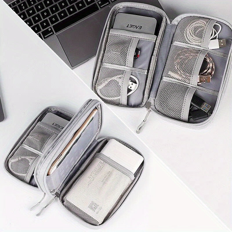 Waterproof Double Layers Storage Bag for Travel Digital Accessories Cables Passports