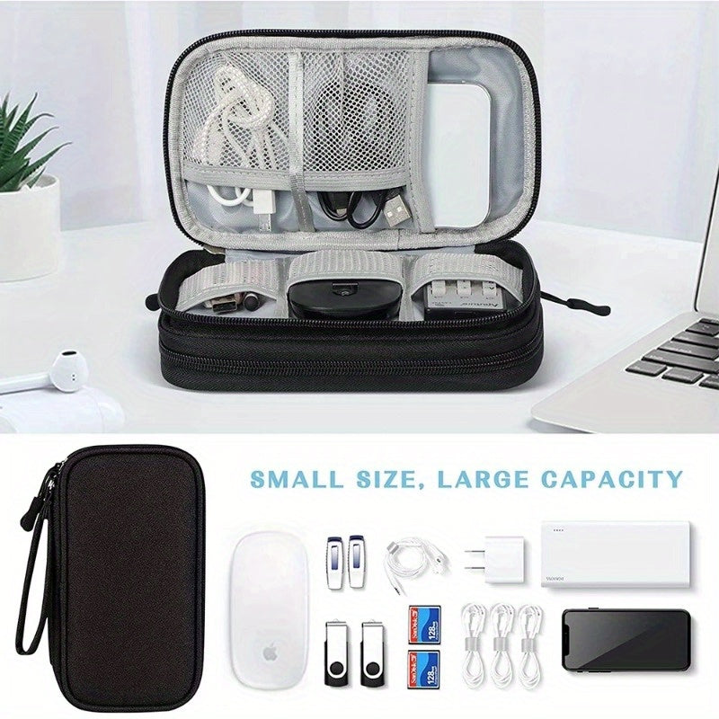 Waterproof Double Layers Storage Bag for Travel Digital Accessories Cables Passports