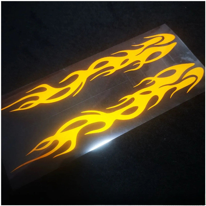 Отражающие цветные наклейки с пламенем для мотоциклетных виниловых наклеек