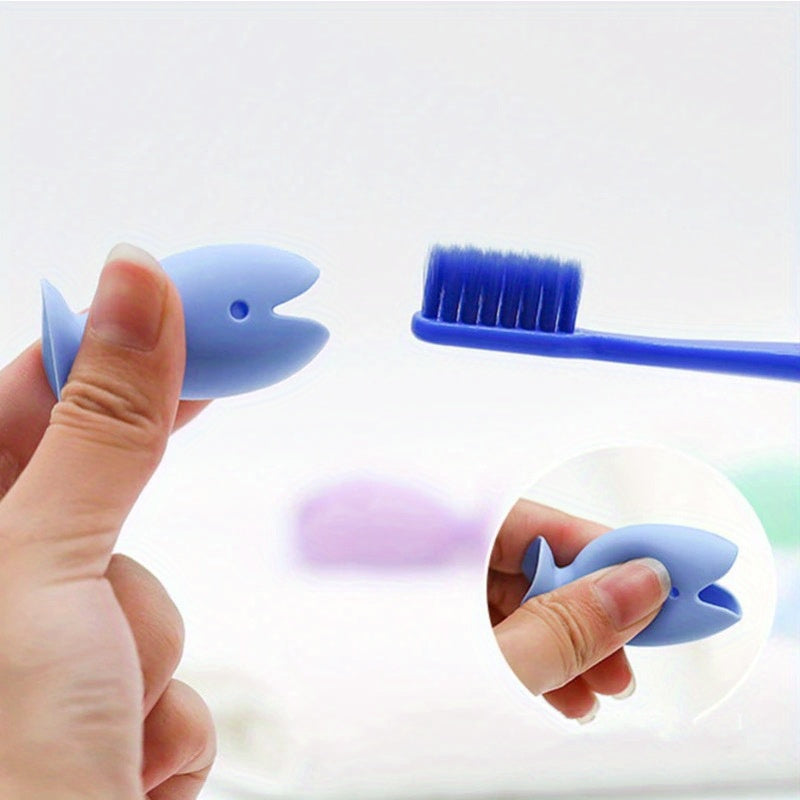 Fish Shaped Silicone Toothbrush Holder, Portable Travel Stand, Cute Toothbrush Cover